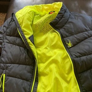 Black with green Spyder Jacket. Very Good condition